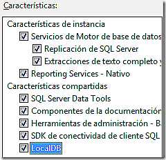 Opciones de SQL Express Opciones de SQL Express