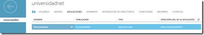 App Web en Directorio Azure