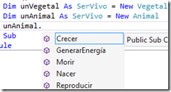 Una clase animal vista como ser vivo